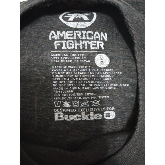 American Fighter Black Pullover Graphic Men's T-shirts - Picture 10 of 10